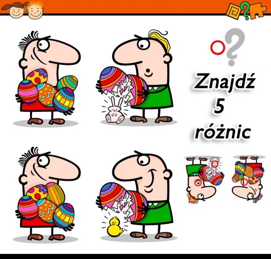 znajdź róźnice panowie z pisankami