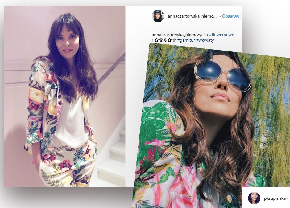 znane mamy noszą garnitury w kwiaty modny trend na Insta