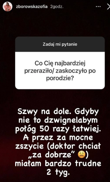 Zofia Zborowska o szyciu krocza