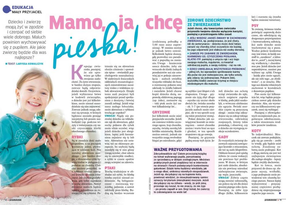 zwierzęta dla dziecka